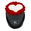 Heart Symbol Infinity Rosebox | Vibrant Red & Pure White | L