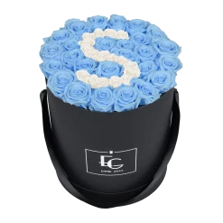 Letter Infinity Rosebox | Baby Blue & Pure White | L