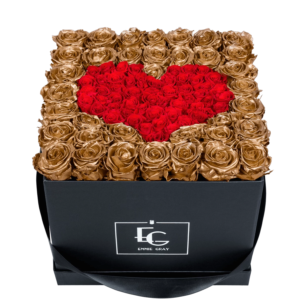 Heart Symbol Infinity Rosebox | Gold & Vibrant Red | L 3 Heart Symbol Infinity Rosebox | Gold & Vibrant Red | L