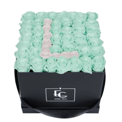 Letter Infinity Rosebox | Minty Green & Pure White | L