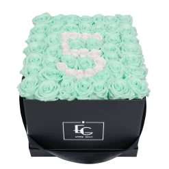 Number Infinity Rosebox | Minty Green & Pure White | L