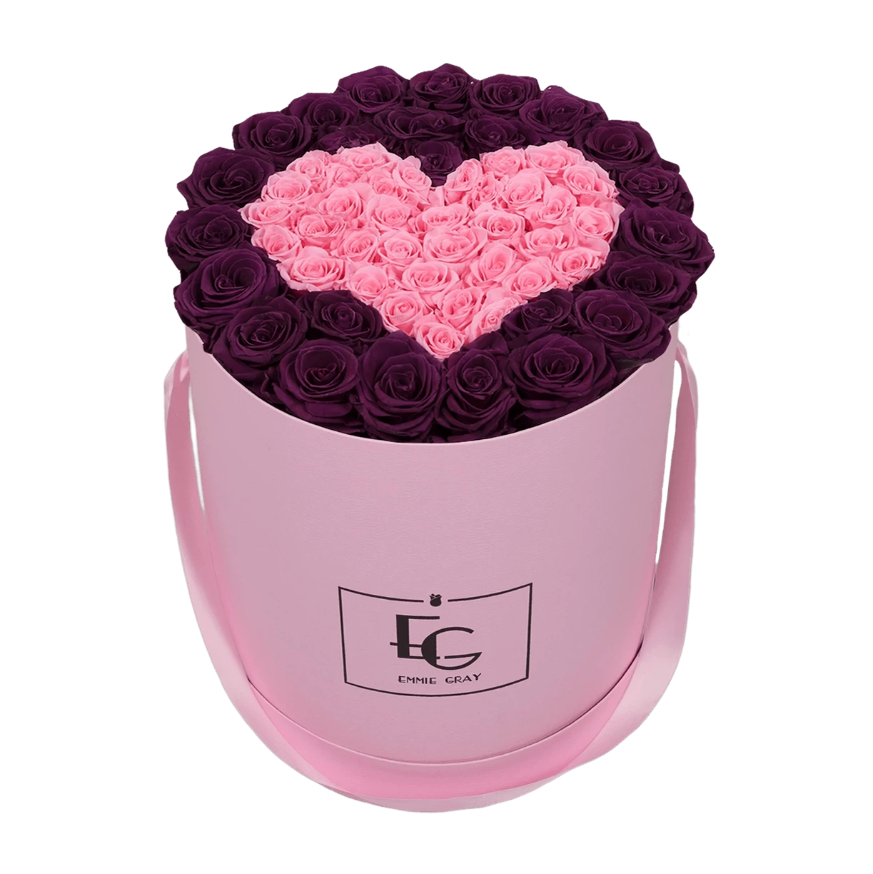 Heart Symbol Infinity Rosebox | Velvet Plum & Bridal Pink | L 3 Heart Symbol Infinity Rosebox | Velvet Plum & Bridal Pink | L