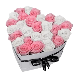 Mix Infinity Rosebox | Bridal Pink & Pure White | L