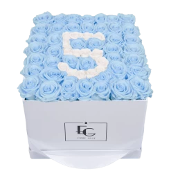 Number Infinity Rosebox | Baby Blue & Pure White | L