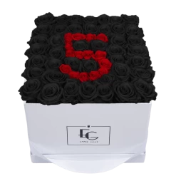 Number Infinity Rosebox | Black Beauty & Vibrant Red | L