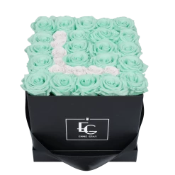 Letter Infinity Rosebox | Minty Green & Pure White | M