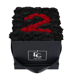 Number Infinity Rosebox | Black Beauty & Vibrant Red | M