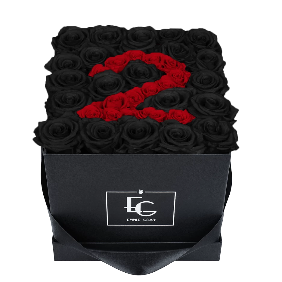 Number Infinity Rosebox | Black Beauty & Vibrant Red | M 3 Number Infinity Rosebox | Black Beauty & Vibrant Red | M