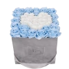 Heart Symbol Infinity Rosebox | Baby Blue & Pure White | M