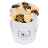 Mix Infinity Rosebox | Champagne, Gold & Pure White | M