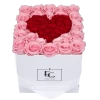 Heart Symbol Infinity Rosebox | Bridal Pink & Vibrant Red | M