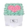 Heart Symbol Infinity Rosebox | Minty Green & Bridal Pink | M