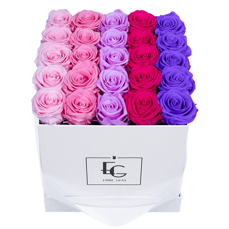 Shades Infinity Rosebox | Bridal Pink, Baby Pink, Baby Lilli, Hot Pink & Violet Vain | M 3 Shades Infinity Rosebox | Bridal Pink, Baby Pink, Baby Lilli, Hot Pink & Violet Vain | M