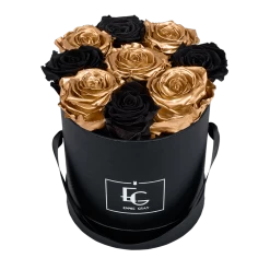 Mix Infinity Rosebox | Gold & Black Beauty | S