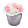 Splendid Carnation Mix Infinity Rosebox | Bridal Pink & Pure White | S
