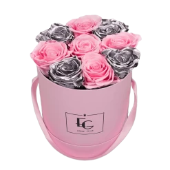 Mix Infinity Rosebox | Silver & Bridal Pink | S
