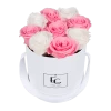 Mix Infinity Rosebox | Pure White & Bridal Pink | S