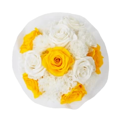 Splendid Carnation Mix Infinity Rosebox | Sunny Yellow & Pure White | S -Emmie Gray Store EMMIEGRAY SWR SPLENDID CARNATION MIX INFINITY SunnyYellow PureWhite Top 1280x1280