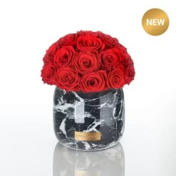 Premium Marble Metallic Vase | Black Marble Metallic | M -Emmie Gray Store Emmie Gray Premium Marble Metallic Black M vibrantred button 1280x1280 1