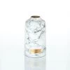 Premium Marble Metallic Vintage Vase | White Marble Metallic | S