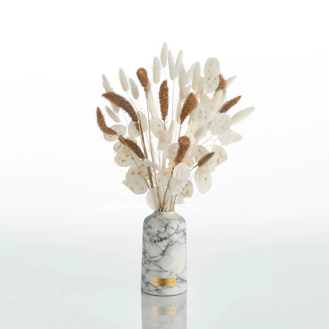 Premium Marble Metallic Vintage Vase | White Marble Metallic | S – Bild 4