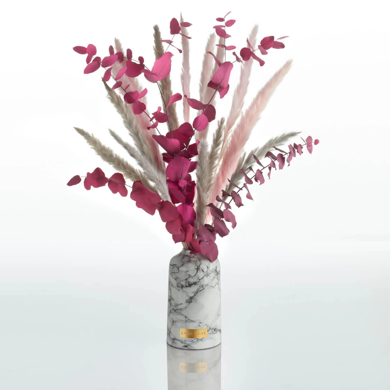 Premium Marble Metallic Vintage Vase | White Marble Metallic | S – Bild 2