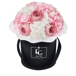 Splendid Peony Mix Infinity Rosebox | Bridal Pink & Pure White | S