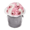 Splendid Peony Mix Infinity Rosebox | Bridal Pink & Pure White | M